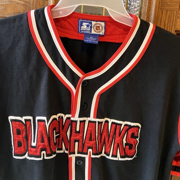 Rare Vintage Women's‎ NHL Chicago Blackhawk's Hockey Knit Baseball Shirt Size M - Picture 3 of 6